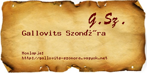 Gallovits Szonóra névjegykártya